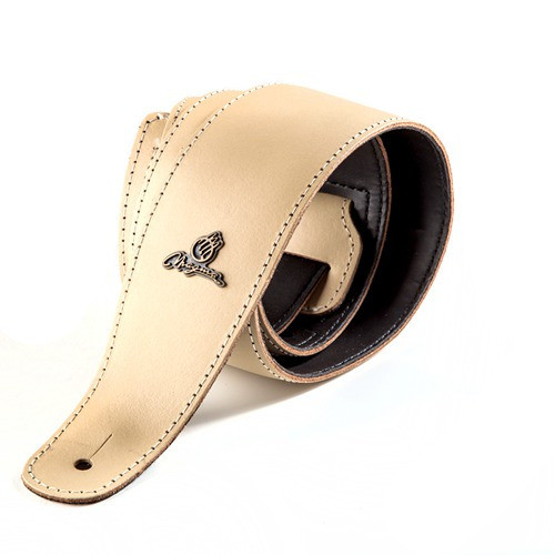 Correa Magma Forrada Cuero Marfil Con Logo De Metal 0