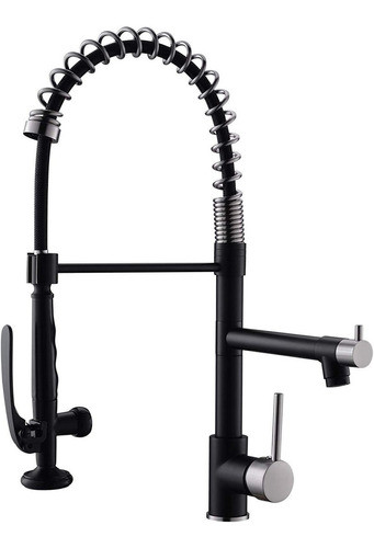 Grifo De Cocina Doble Funcion- Fapully Negro Mate/niquel Sat 0