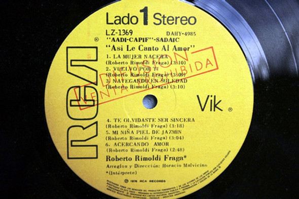 Asi Le Canto Al Amor, Roberto Rimoldi Fraga, Vinilo Lp S/tap 1