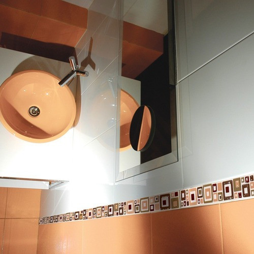 Guarda Ceramica Acuarela Friso Cuadrat Marrón 4,5x45 1
