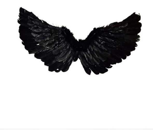 Asa Anjo Anjo Preto  Fantasia Penas Sintética 0