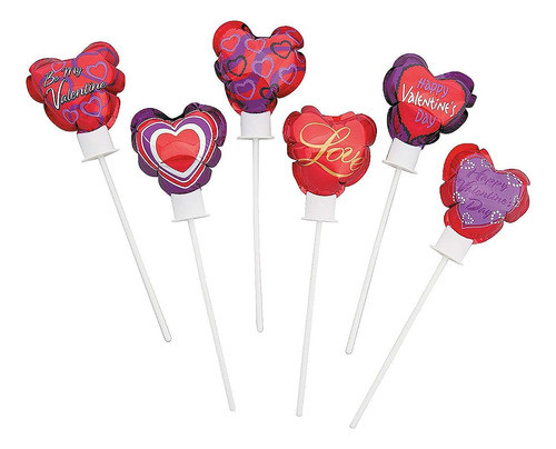Fun Express Self-inflating Valentine Heart Balloons- 50 Piez 0