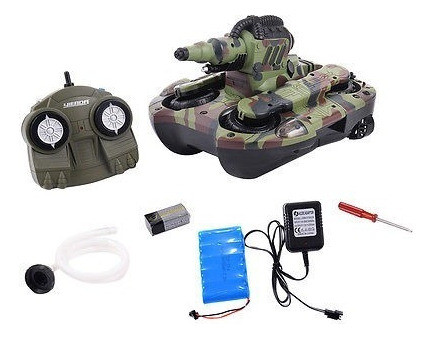 2.4 G Rc Batalla Tanque 4wd Control Remoto Anfibio Lanzar Ag 1