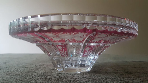 Antigo Centro De Mesa Em Cristal Transparente 0