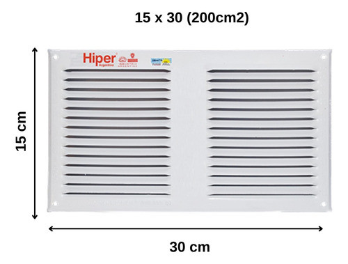 Rejilla Ventilación Aprobada Enargas 15x30 12 Und Amurar 1