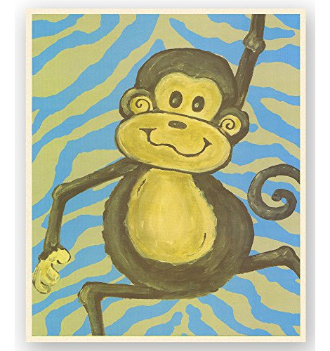 Los Niños Habitación Pared  Placa De Pared, Mono Mono Y Cebr 0