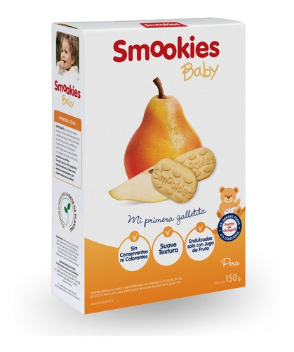 Smookies Baby 12 Unidades 150gr. Sabor Pera 1