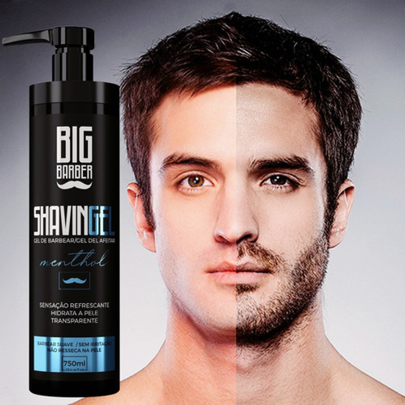 Shaving Gel De Barbear Big Barber 750ml Mentol Profissional 1