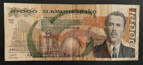 México Billete 10.000 Pesos Año 1989 P#90c Vf 0