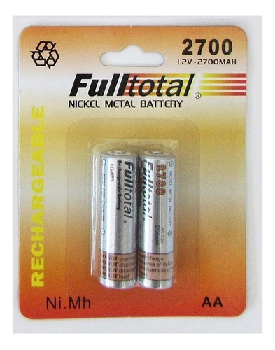 Pila Recargable Fulltotal Aa 2700mah Pack X 2 Pilas 1