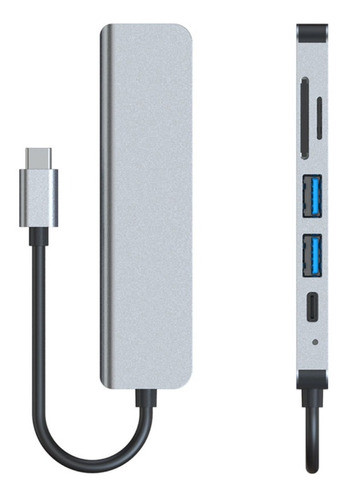 Dock Station Hub Tipo C 6x1 Com Usb 3.0 Card Reader Sd/tf 0