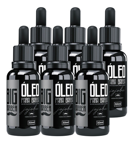 Óleo Para Barba Big Barber 30ml Beard Oil Pacote Com 6 Unida 0