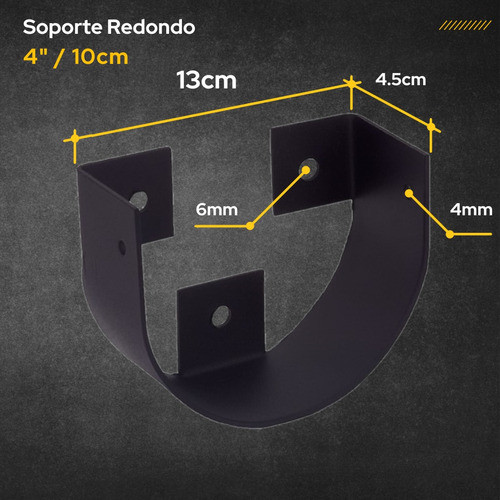 Soporte Palo Tirante Redondo Rolizo 10cm Madera 4 Techo X10u 1