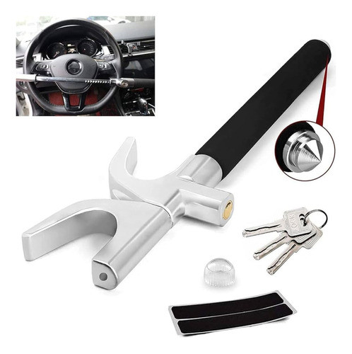Tranca / Traba Giro Volante Metal Cromado Alta Seguridad T12 0