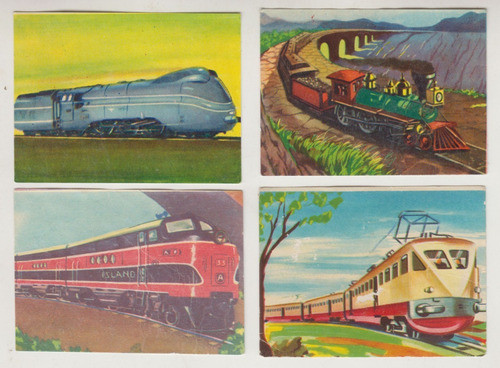 1958 Ferrocarril Lote 4 Tarjetas Vintage Figuritas Fher Raro 0