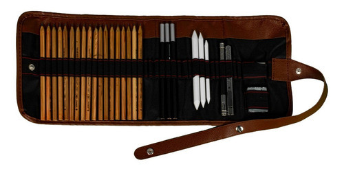 Kit Estojo Com Lápis Ideal Pintura Desenho Arte Profissional 0