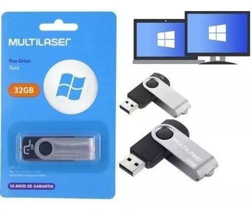 Kit 2pçs Pendrive Multilaser Twist Pd589 32gb Atacado C/ Nf 0