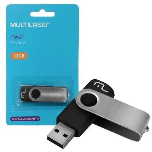 Kit 2pçs Pendrive Multilaser Twist Pd589 32gb Atacado C/ Nf 1
