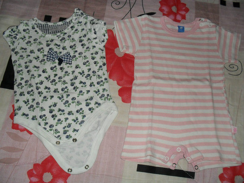 Lote 2 Bodies Manga Corta Ropa Beba 3-6 Meses 0