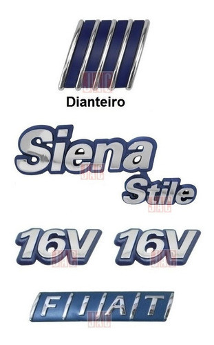 Kit Emblemas Siena Stile + Laterais 16v - 1997 À 2000 0