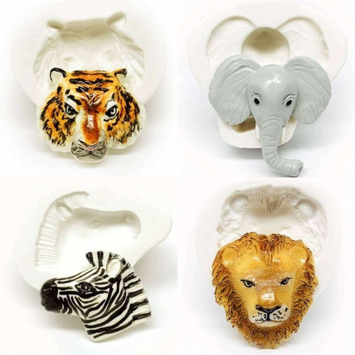 Kit Moldes De Silicone Rosto Animais Do Safari 0