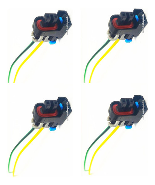 4 Chicote Conector Plug Bico Injetor Corsa Celta Vhc 2 Vias 0