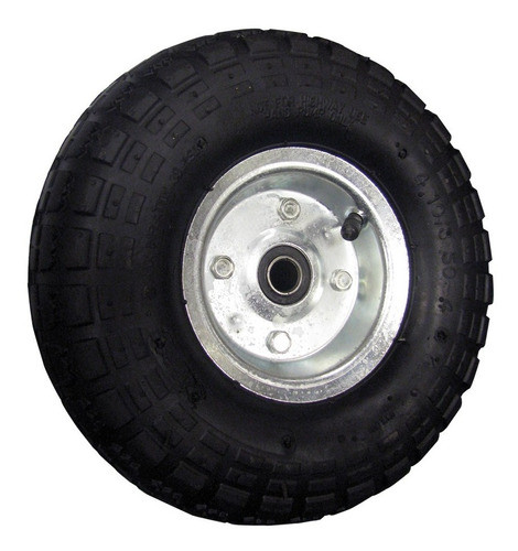 Rueda Neumatica 250 Mm Eje 19 Mm 4.10/3.5-4 Para Zorra Carro 1