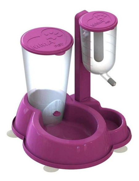 Bebedouro E Comedouro Luxo Rosa Anti-formiga - Mma Pet 0
