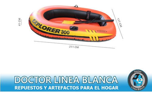 Bote Gomón Explorer 300 Intex Incluye Remos E Inflador 180kg 1