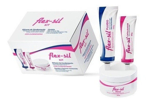 Silicone Condensação Kit Flex Sil Denso Fluido E Catalisador 1