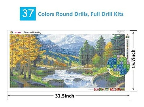Pintura Por Diamantes Bosque (0.40x0.80 Cm) 1