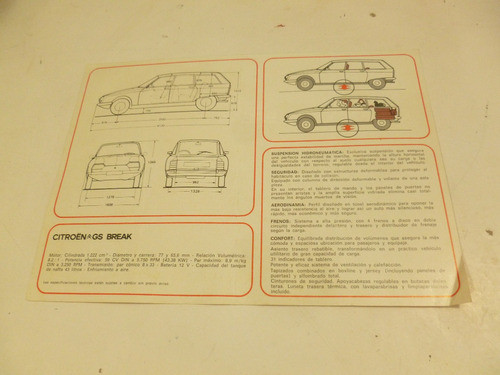 Folleto Citroen Gs Break Antiguo Catalogo No Manual Visa 1