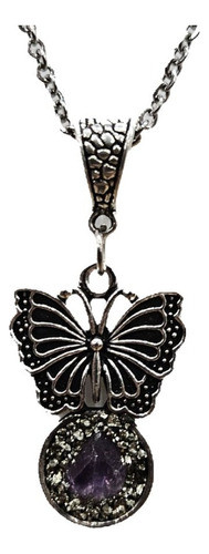 Dije Mariposa Pirita Amatista 4cm Aprox Monte Kurama 0