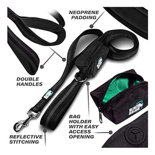 Correa Para Perros Rhino Negro  Resistente, 1
