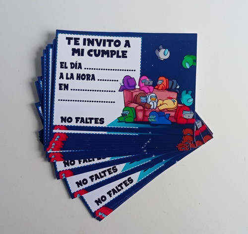 Tarjetitas Among Us Cumpleaños Invitaciones 0