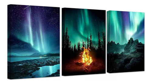Pintura De Arte Con Diamantes 5d Aurora De 35x25cm. 3u. 0