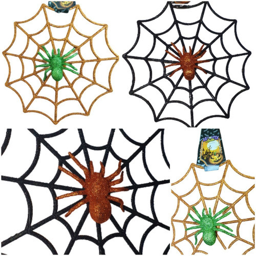 Telaraña Con Araña - Con Brillo- Decoración- Halloween 1