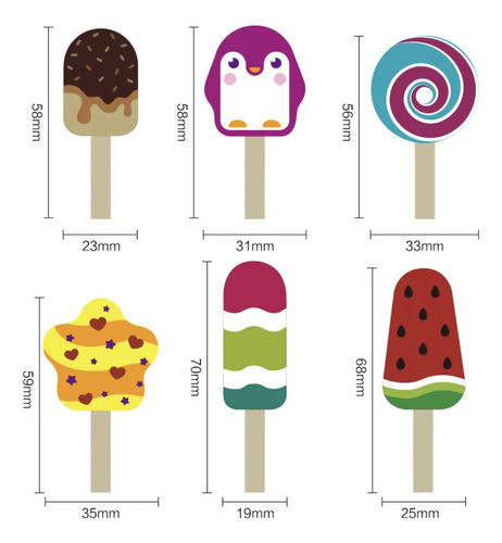 Juego Paletas Helados De Madera Para Niños Heladería 1