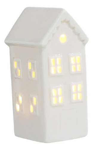 Casa De Vila De Natal, Estatueta De Casa De Porcelana Led, 1