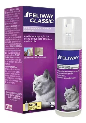 Feliway Spray Classic 60ml Para Gatos Ceva - Original Full 0