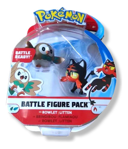 Pokemon Battle Figure Rowlet Litten C/detalles 0