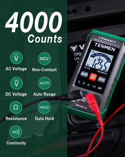 Multimetro Digital Tm-510, 4000 Cuentas Medicion Inteligente 1
