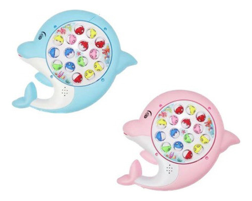Juego De Pesca 15 Peces Y 4 Cañas Pe01 Rosa 0