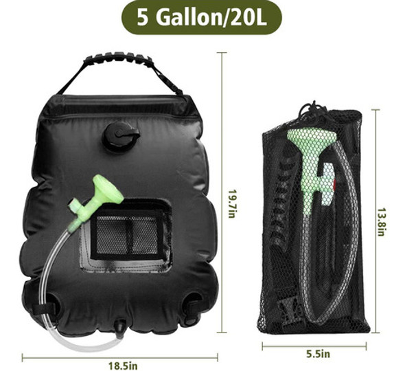 . Bolsa Chuveiro Solar Verão, Aquecedor Solar Preto 1