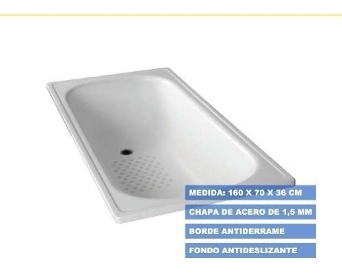 Bañera Chapa Acero Enlozada 120-140-150-160-170 2da Calidad 1