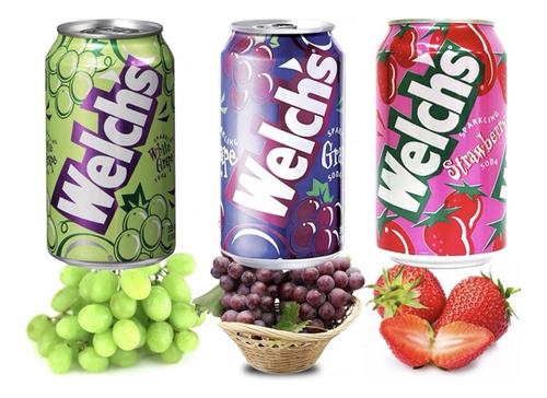 Kit Degustação 3 Latas Refrigerante Coreano Welchs 355ml 1
