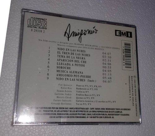 Osvaldo Montes Leon Gieco Amigomío Soundtrack Cd Nuevo Kktus 1