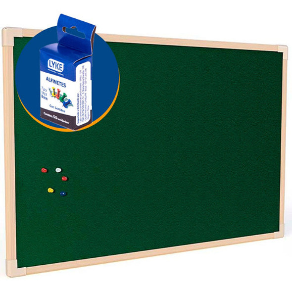 Quadro Painel Mural De Aviso Recado 90x60cm Com Alfinetes 0