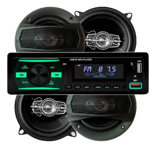 Estéreo Bluetooth Usb + Parlantes 6 PuLG + 5 PuLG Xline 1