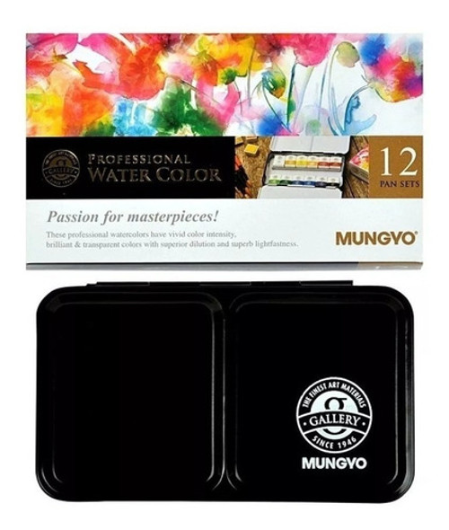 Acuarela Profesional Mungyo Pastillas Lata X12 + 2 Pastillas 0